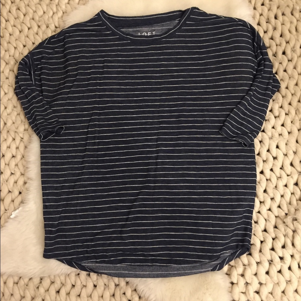 LOFT | Striped Maternity Top 3/4 Sleeve